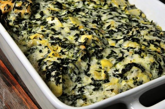spinach-artichoke-chicken-DSC_1381 Κρεμώδες Κοτόπουλο με Σπανάκι και Αγκινάρες, έτοιμο για ψήσιμο