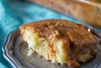 Golden Salted Caramel Butterscotch Poke Cake