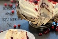 Bright Cranberry Orange Triple Layer Cake