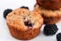 Wholesome Banana Blackberry Oat Muffins