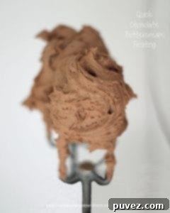 Quick Chocolate Buttercream Frosting, easy to make in minutes, perfect for a quick and delicious cake topping.