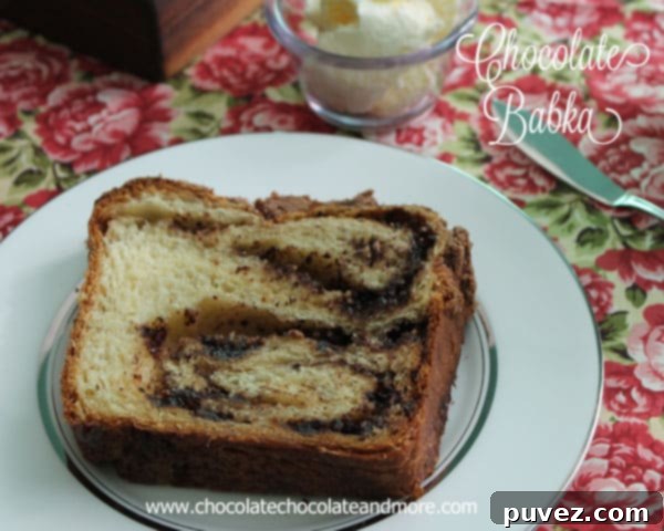 Delicious Chocolate Babka with a sweet streusel topping