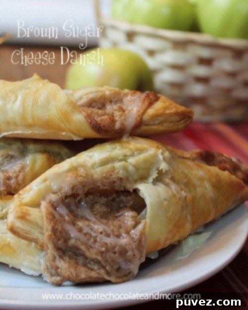Pinterest Pin for Brown Sugar Cheese Danish