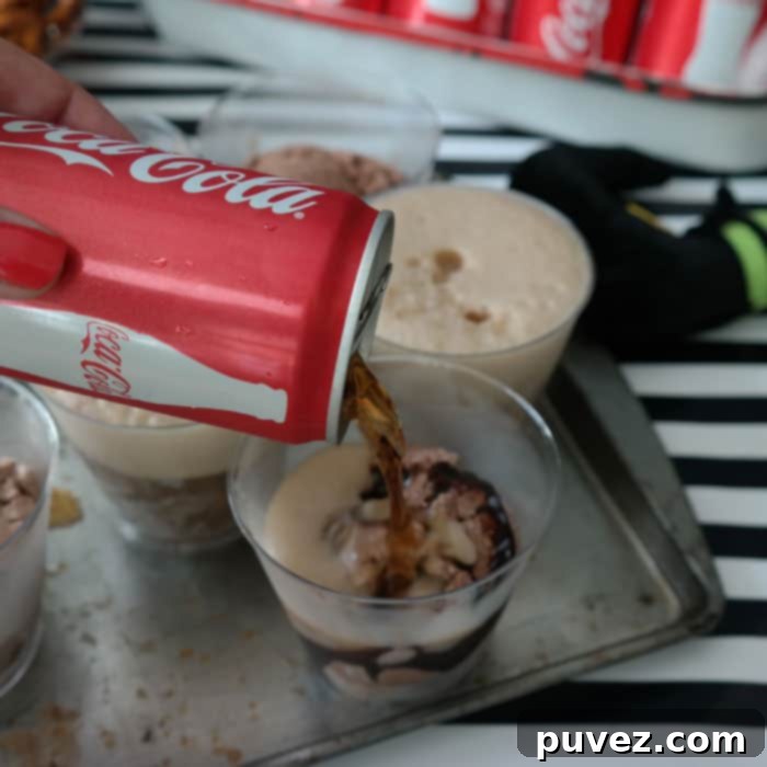 Add Coke to Chocolate Ice Cream for a magical treat! 