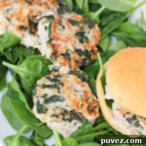 A perfectly cooked Feta and Spinach Turkey Burger, showcasing the delicious blend of ingredients, ready to be served.