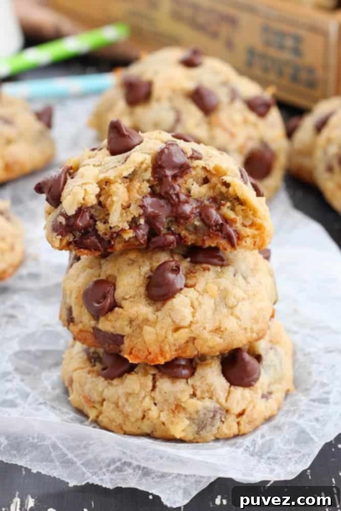 Delicious Loaded Chocolate Chip Cookies with Pecans and Coconut