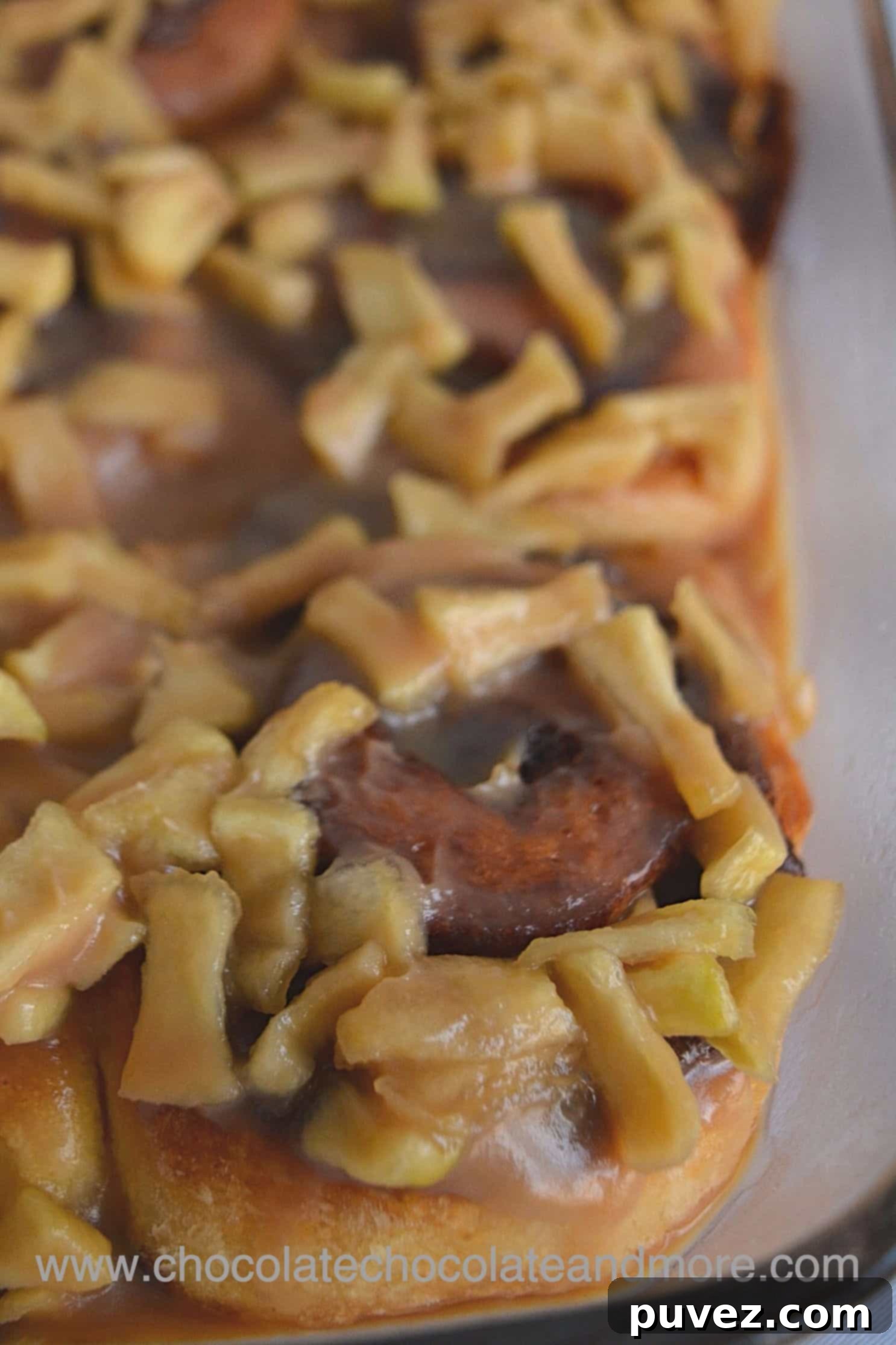 Testing different methods for caramel apple cinnamon rolls with apples at the bottom