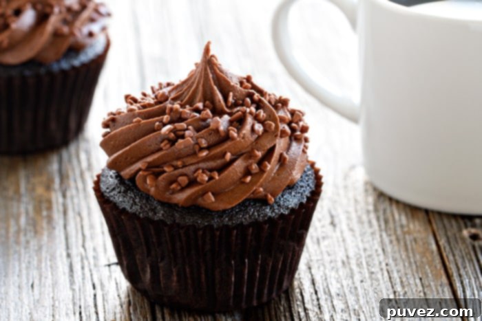 Double Chocolate Cupcakes come together in one bowl. They’re simple to make and delicious to eat!