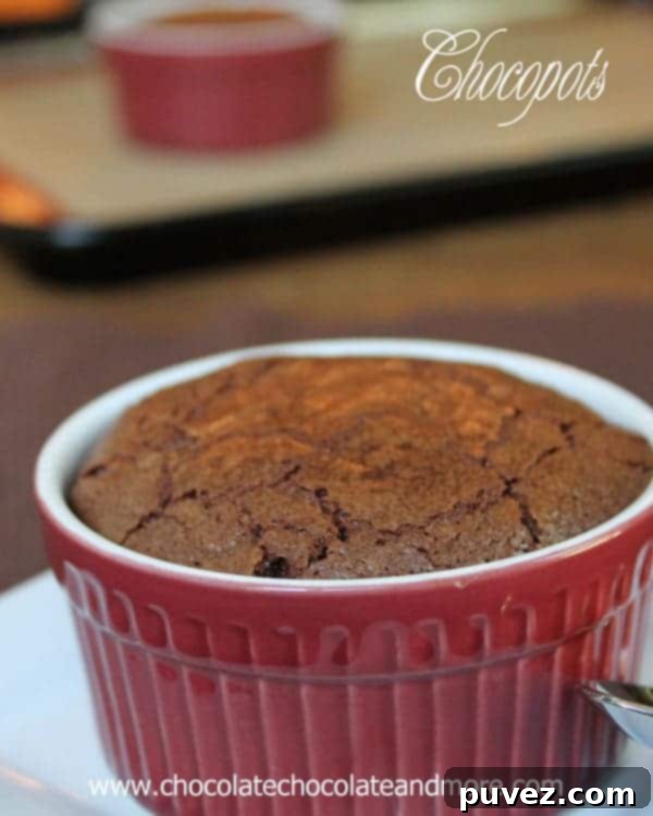 Molten chocolate Chocopots in ramekins, a perfect indulgent dessert