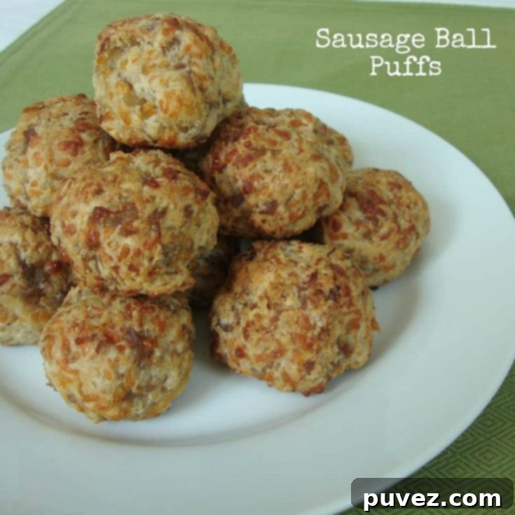 Cheesy Sausage Puffs 2 Sausage Ball Puffs, a delicious appetizer