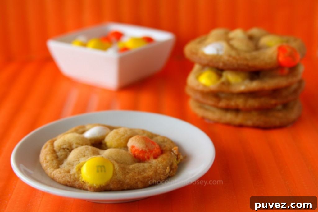 White Chocolate Candy Corn MnM Cookies
