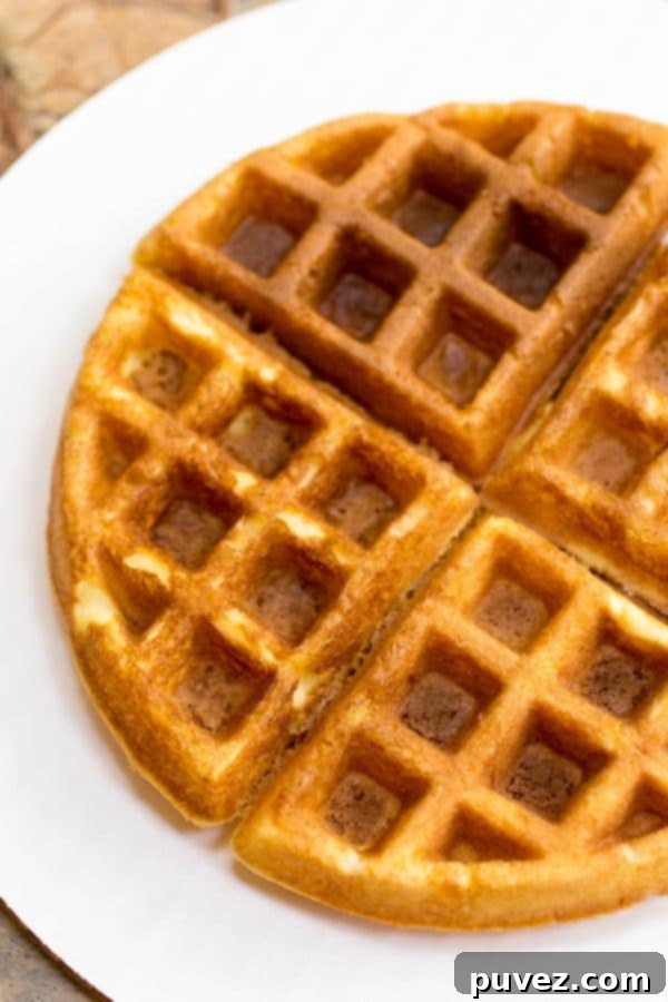 Delicious Waffled Yellow Cake with Hot Fudge Icing
