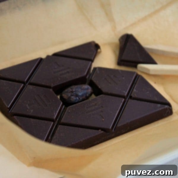 A single square of To'ak chocolate, perfectly portioned for tasting