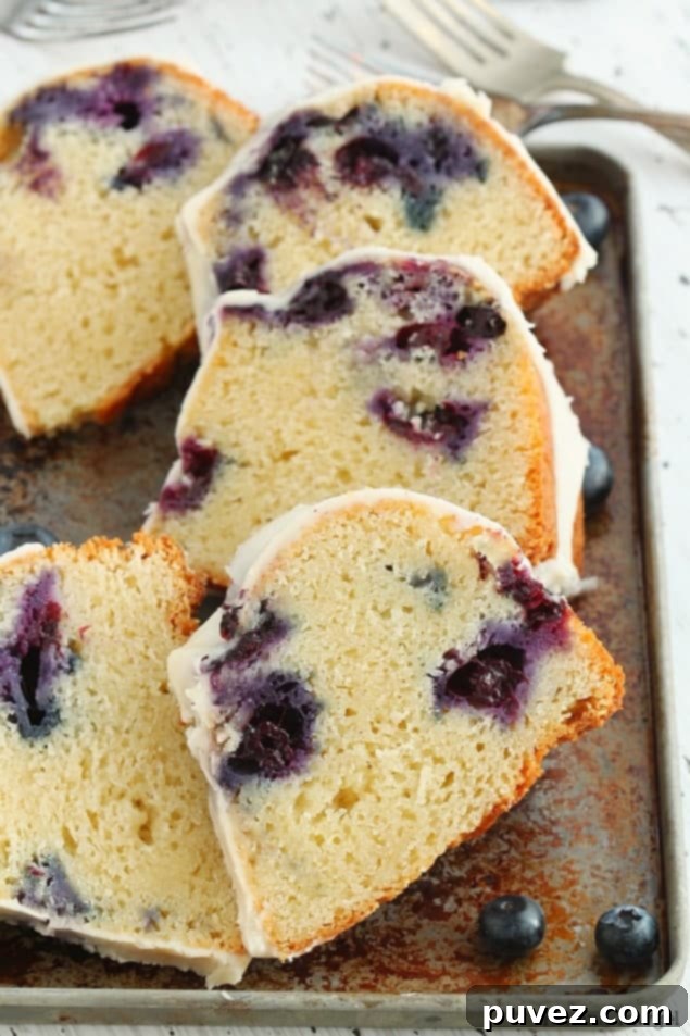 Blueberry Bundt Cake Slice