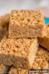 Peanut Butter Honey Rice Krispie Treats - A classic treat with a delightful peanut butter and honey twist.