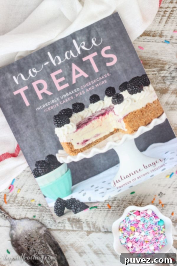 No-Bake Treats Cookbook. 80 mouthwatering recipes that's don't require an oven. Go beyond traditional desserts with Julianne Bayer’s easy-to-follow recipes that span over many categories with distinctive and contemporary takes on classics that are bound to please any palate.