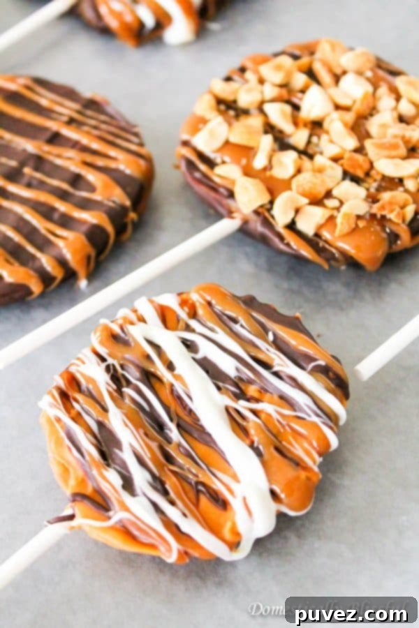 Caramel Apple Slices with a rich caramel drizzle.