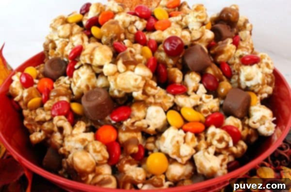 Harvest Caramel Corn with a glossy coating.