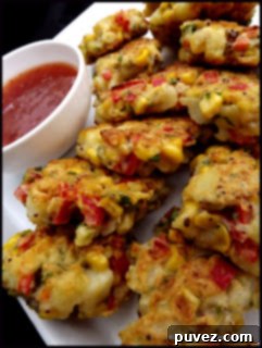 Sweet Corn, New Potato & Red Pepper Fritters