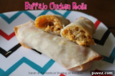 Crispy golden-brown Buffalo Chicken Wrappers with a creamy dipping sauce.