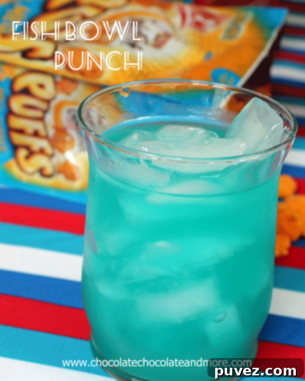 Underwater Punch and Goldfish Puffs 2 Delicious Fish Bowl Punch ready to serve with Goldfish Puffs