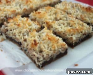 Seven Layer Magic Bars - the bar that started all the magic! closeup of delicious layers