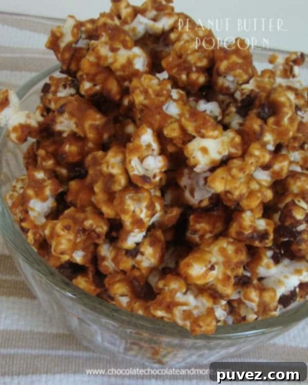 Delicious Peanut Butter Popcorn ready to be served
