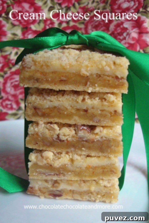 Delicious Cream Cheese Squares with a golden crust