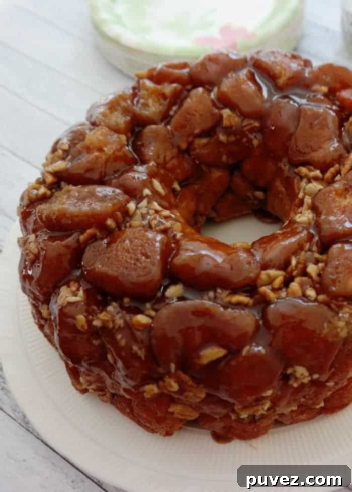 Sticky Bun Monkey Bread ready to be served and enjoyed by everyone