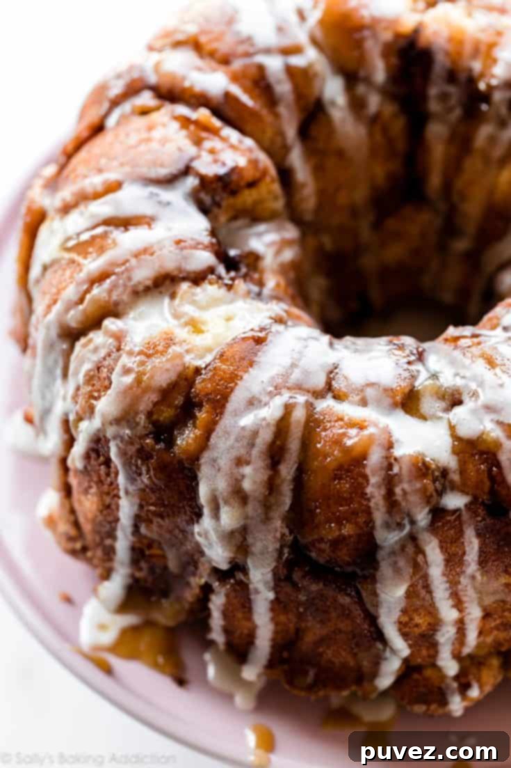Homemade Monkey Bread with a sweet glaze