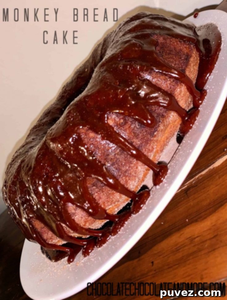 Beautifully glazed Monkey Bread Cake ready to be served