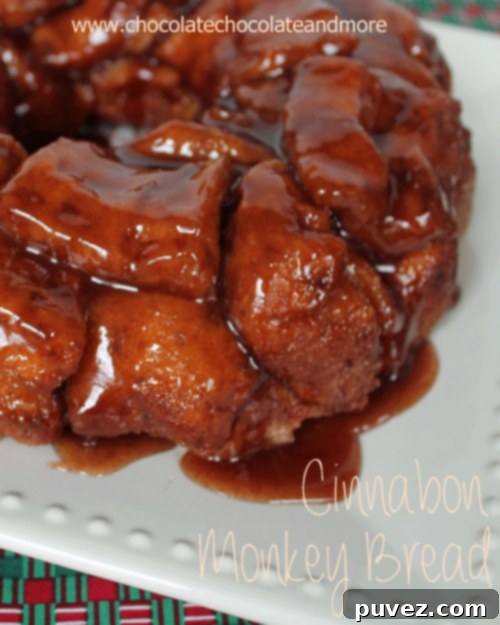 Close-up of gooey Cinnabon Monkey Bread