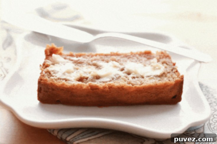 Moist Banana Nut Bread 8 A slice of delicious Sour Cream Banana Bread