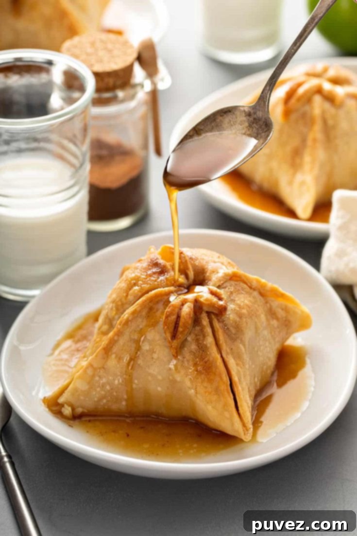 Classic Old-Fashioned Apple Dumplings with syrup
