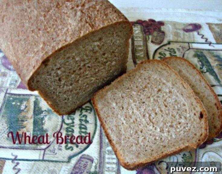 Homemade wheat bread slices