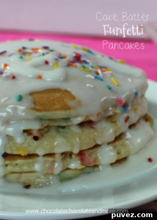 Funfetti Pancakes made with cake batter