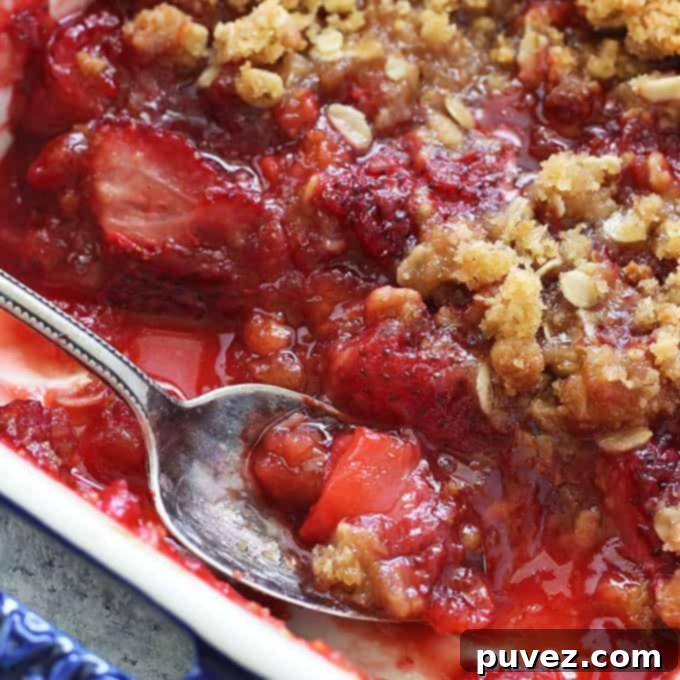 Strawberry Crisp Recipe, a delightful summer dessert.