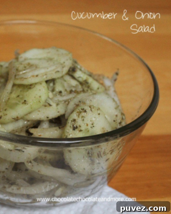 Refreshing Cucumber and Onion Salad.