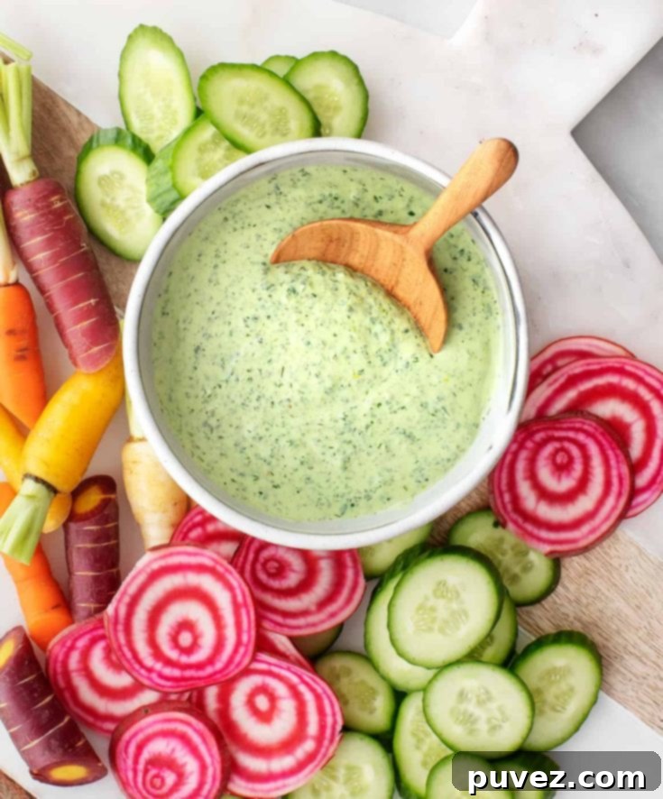 Delicious Green Goddess Dressing in a jar.