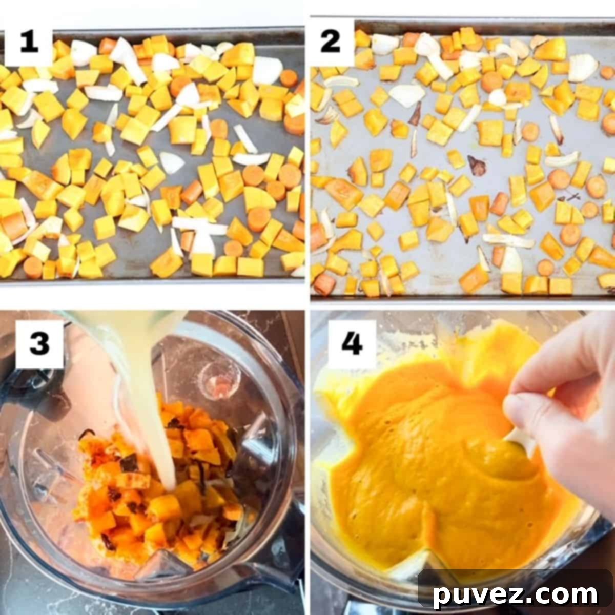 How to make roasted carrot butternut squash soup in a Vitamix.