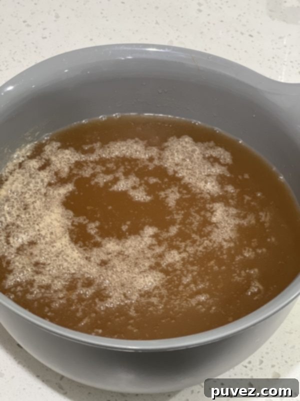 ButterBeer base in a mixing bowl with added ingredients