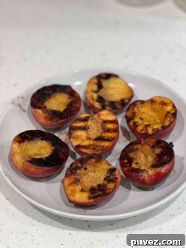 Grilled Peaches before topping were on