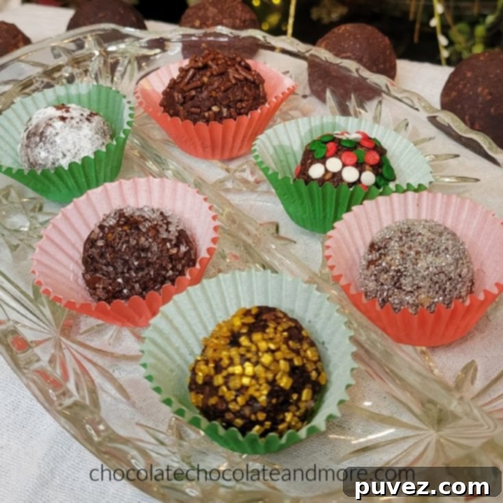 several decorated chocolate balls in paper wraps