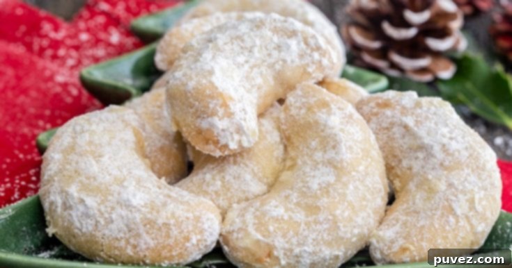 Delicious Almond Crescent Cookies, a classic European holiday treat.