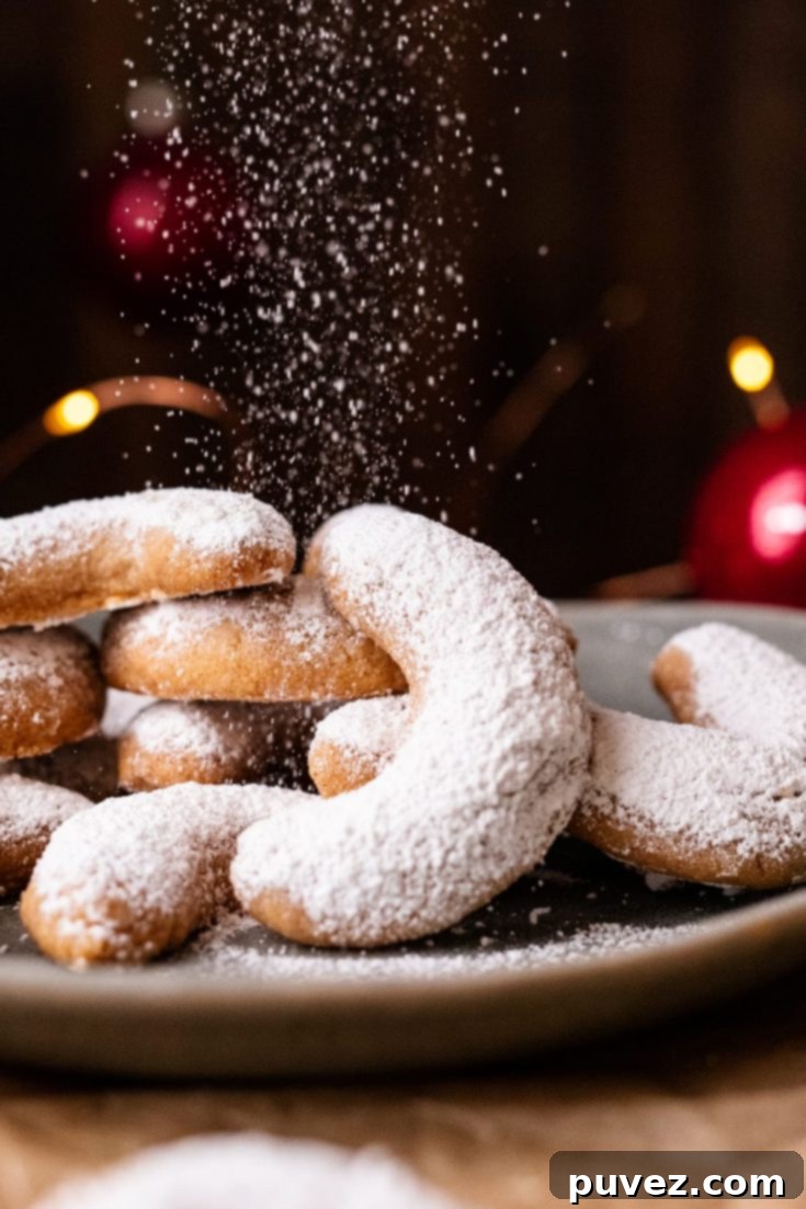 Traditional Mom's Christmas Crescent Cookies, a heartwarming holiday treat.