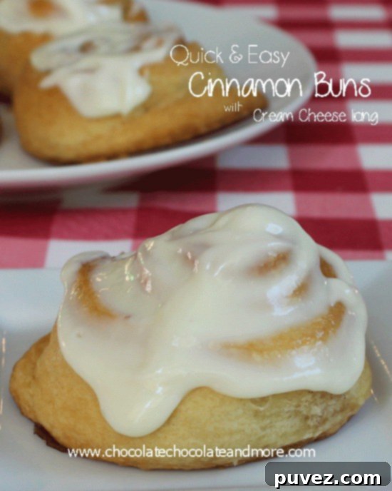 Quick and Easy Cinnamon Buns with Cream Cheese Icing