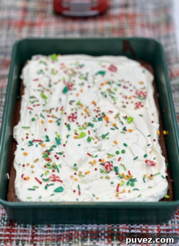 the pan of Frosted Gingerbread Bars
