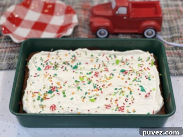 Frosted Gingerbread Bars in the pan 