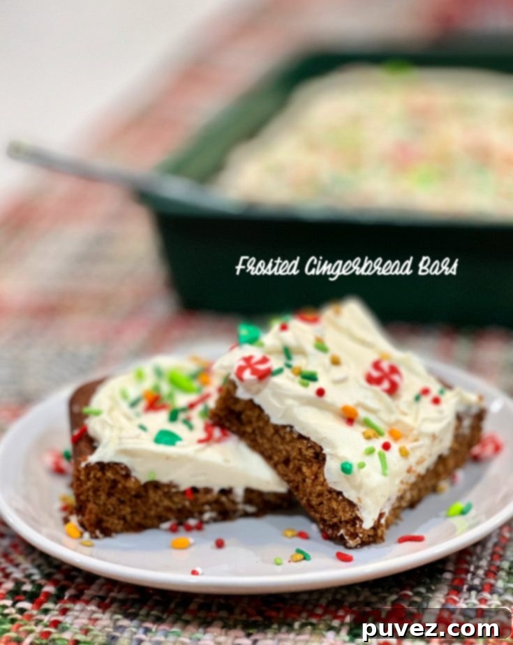 Chewy Frosted Ginger Delights 2 Frosted Gingerbread Cookie Bars