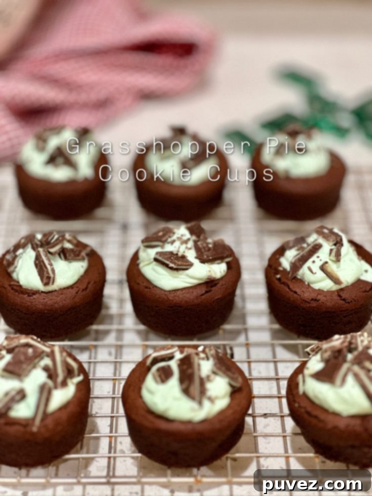 Grasshopper Pie Cookie Cups - A delightful minty dessert.